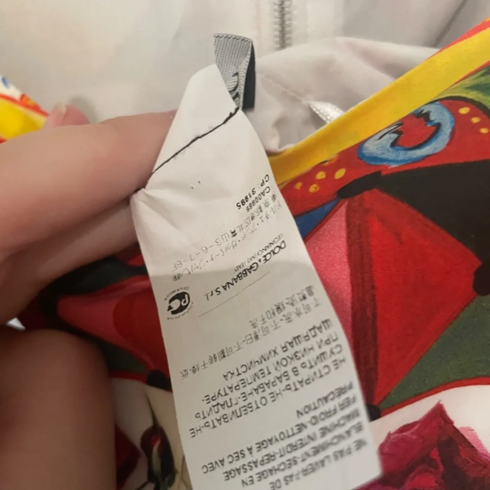 NWT D&G Mambo Rose Midi Cotton Dress Sz48 Italian, XL - Picture 10 of 13